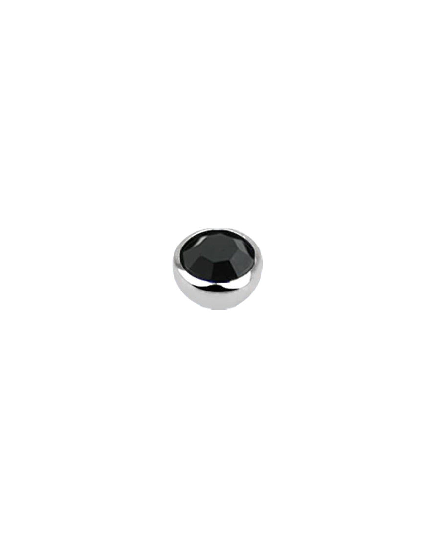16g - Black - 3mm Gem - Half Ball End