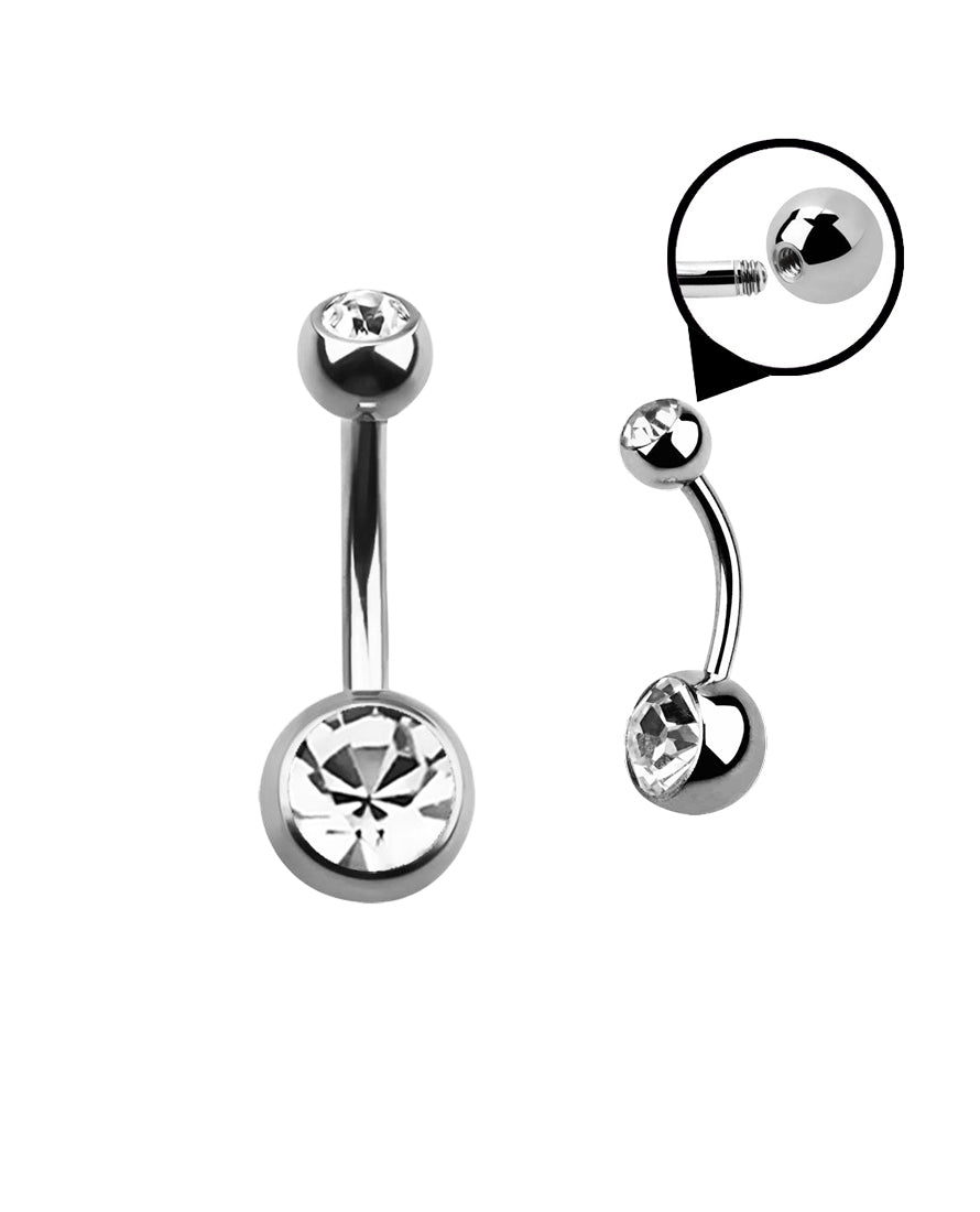 Clear Gem - 14g - Navel Barbell