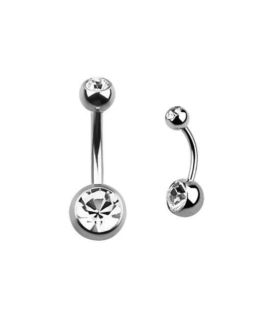 Clear Gem - 14g - Navel Barbell