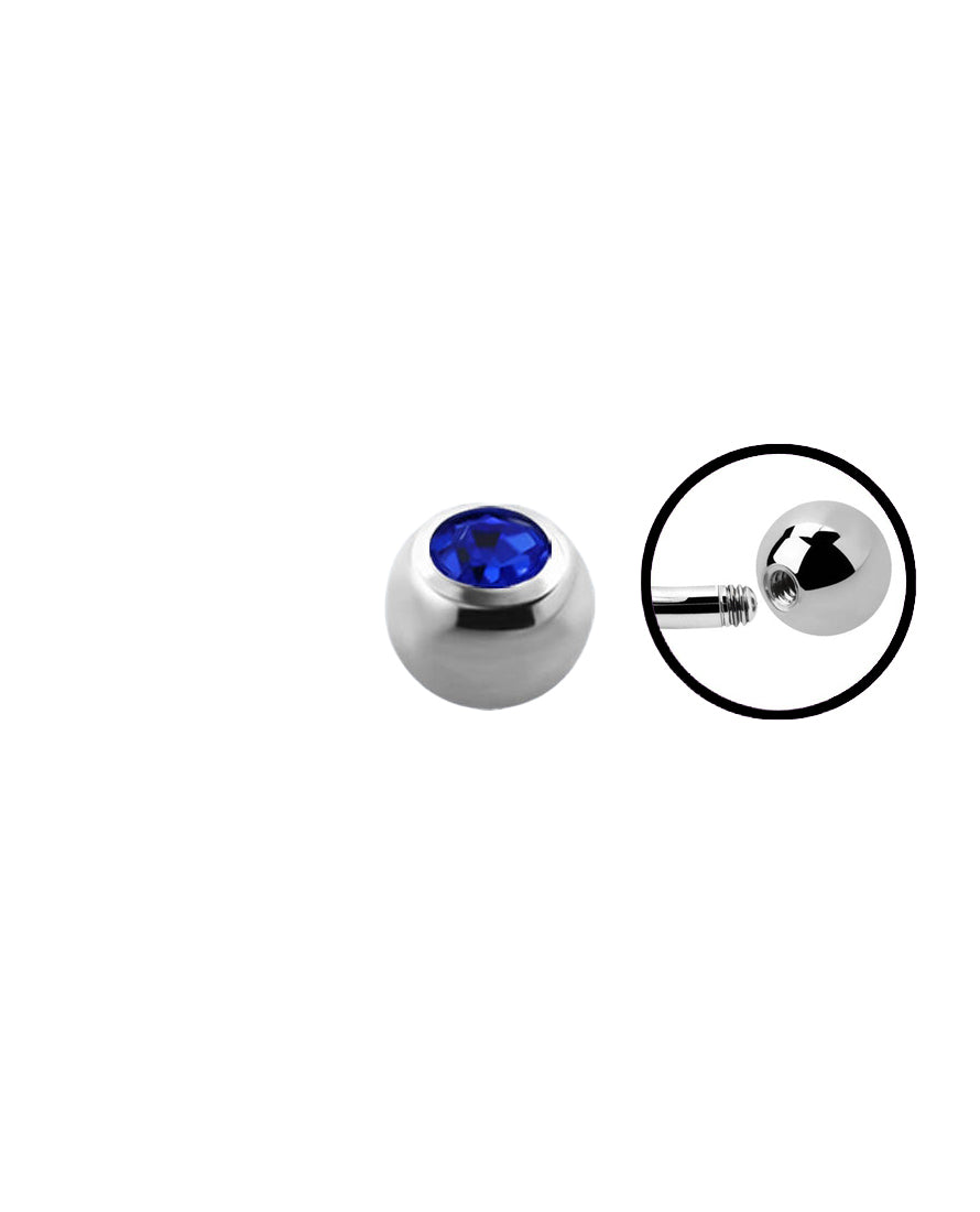 14g - Dark Blue - Gem Ball End
