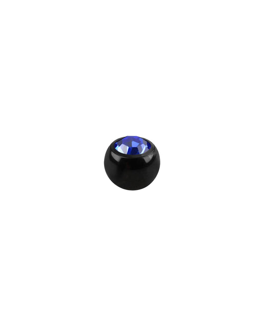 14g - Dark Blue Gem/Black Ball End