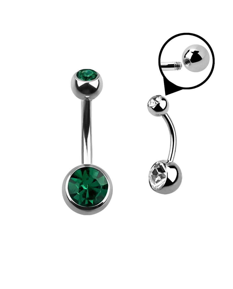 Dark Green Gem - 14g - Navel Barbell