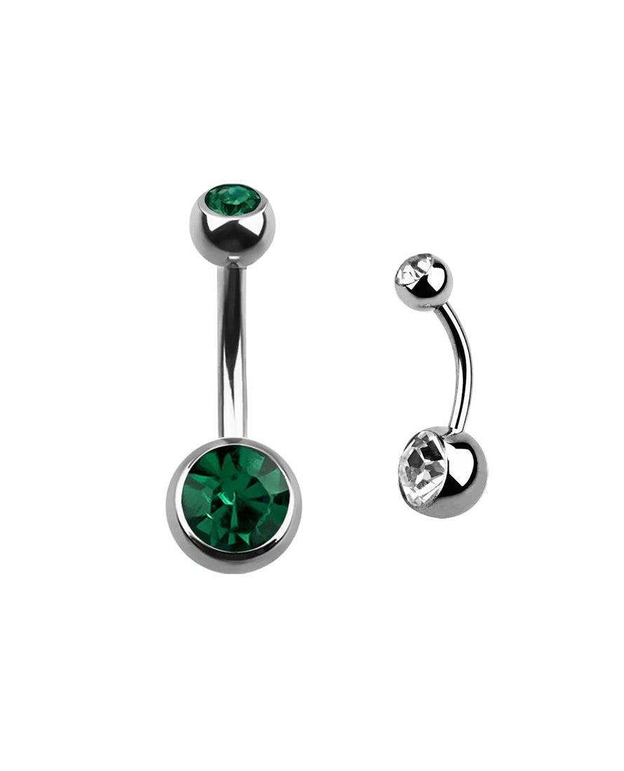 Dark Green Gem - 14g - Navel Barbell