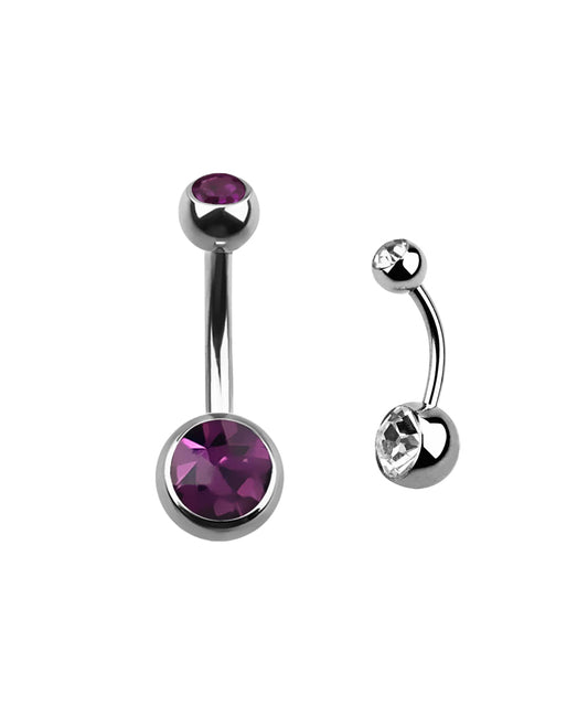 Dark Purple Gem - 14g - Navel Barbell