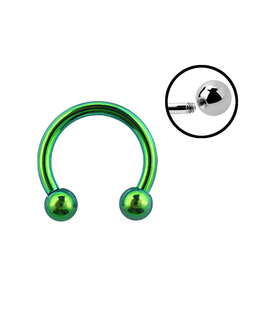Green - 16g - Horseshoe Ring