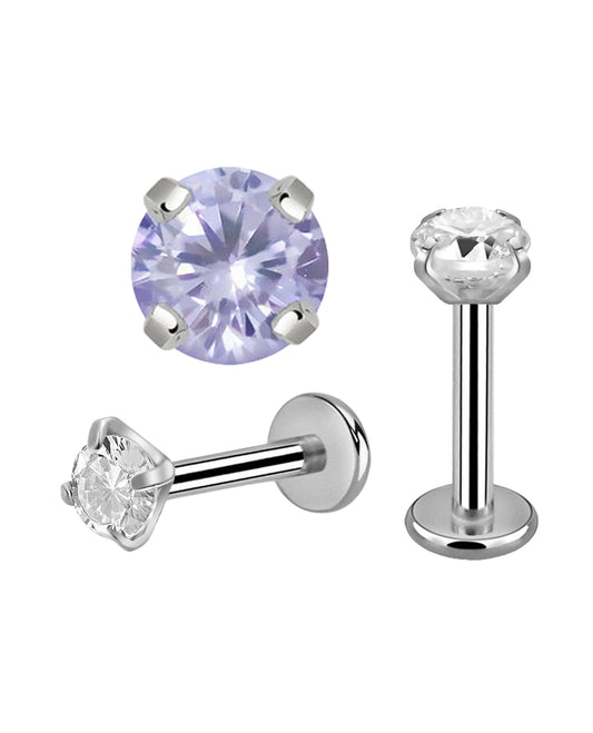 Lavender Claw/Gem - 16g - Flat Back