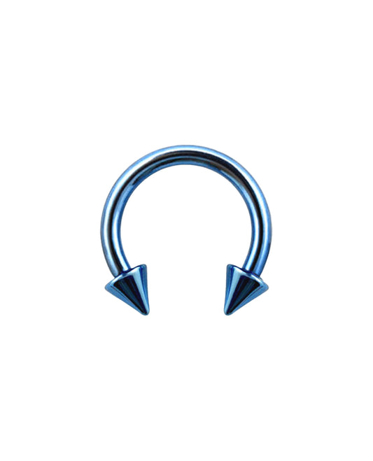 Light Blue Spike - 16g - Horseshoe Ring