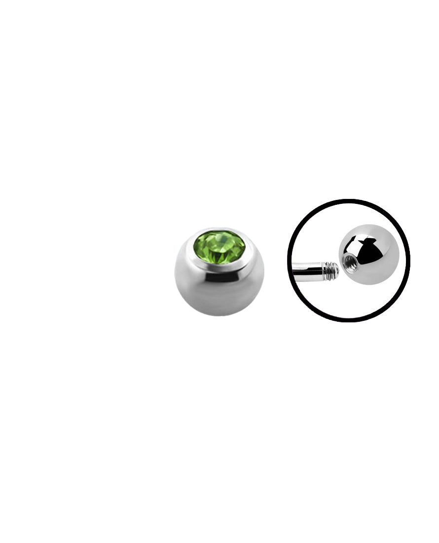 16g - Light Green - Gem Ball End