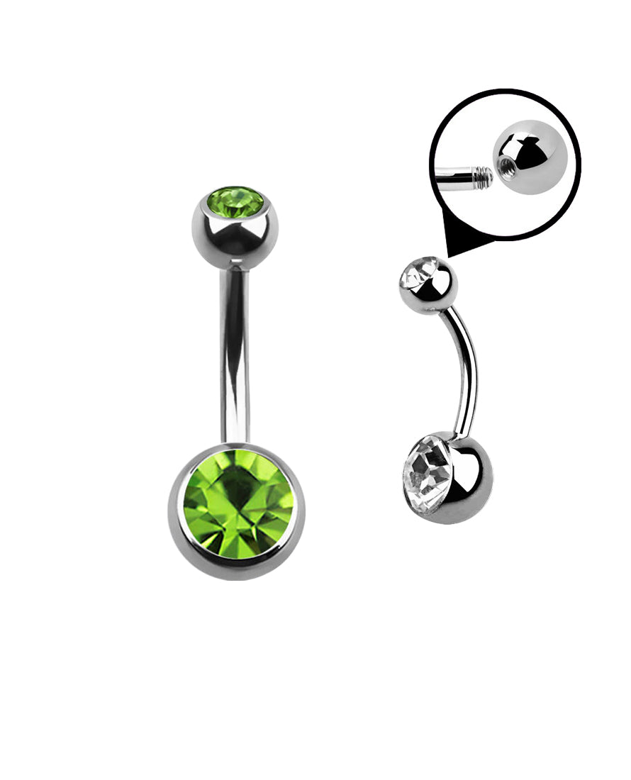 Light Green Gem - 14g - Navel Barbell