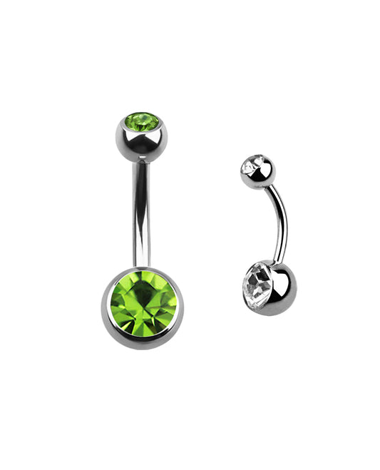 Light Green Gem - 14g - Navel Barbell