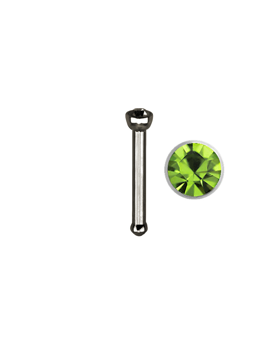 Light Green Gem/Titanium - 18g - Nose Bone