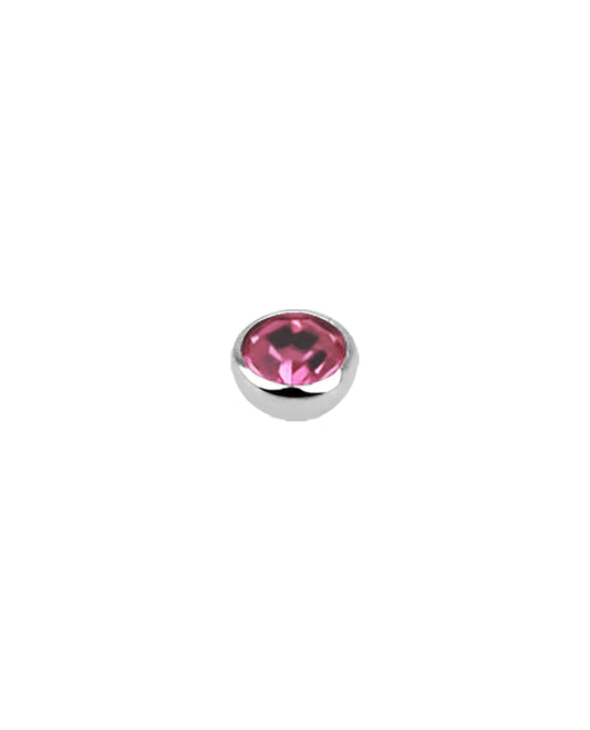 16g - Light Pink- 3mm Gem - Half Ball End