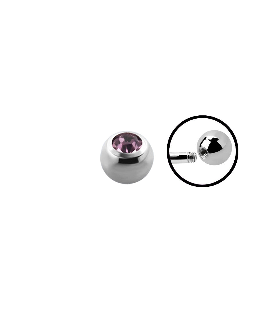 14g - Light Purple - Gem Ball End