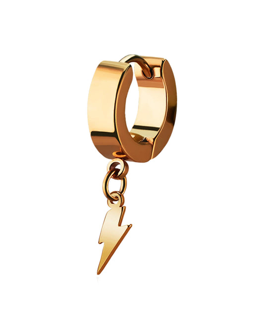 Lightning Bolt - Dangly - 16g - Rose Gold - 4mm Huggie