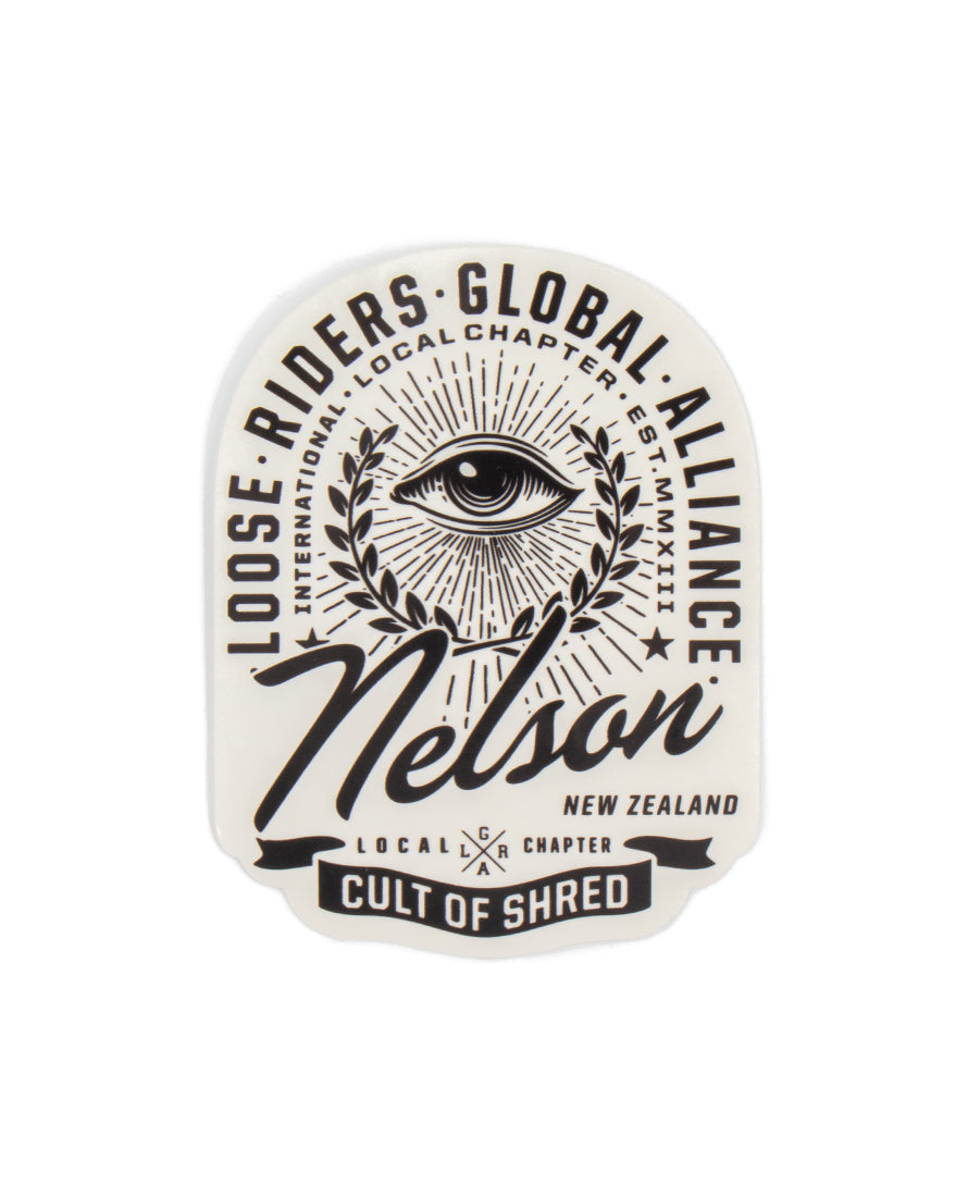 Loose Riders Nelson Tombstone (Clear) Sticker – Gizmos Richmond