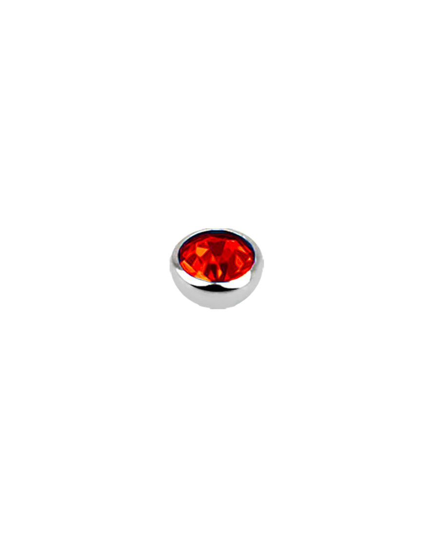 16g - Orange/Red - 3mm Gem - Half Ball End