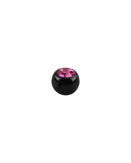 16g - Pink Gem/Black Ball End