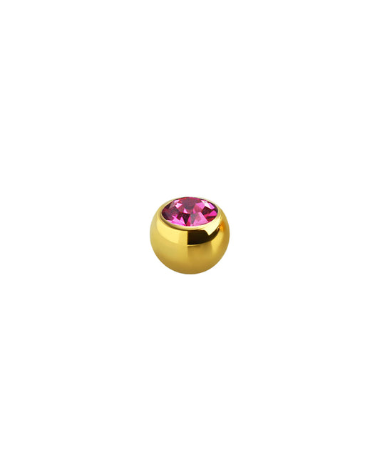 16g - Pink Gem/Gold Ball End