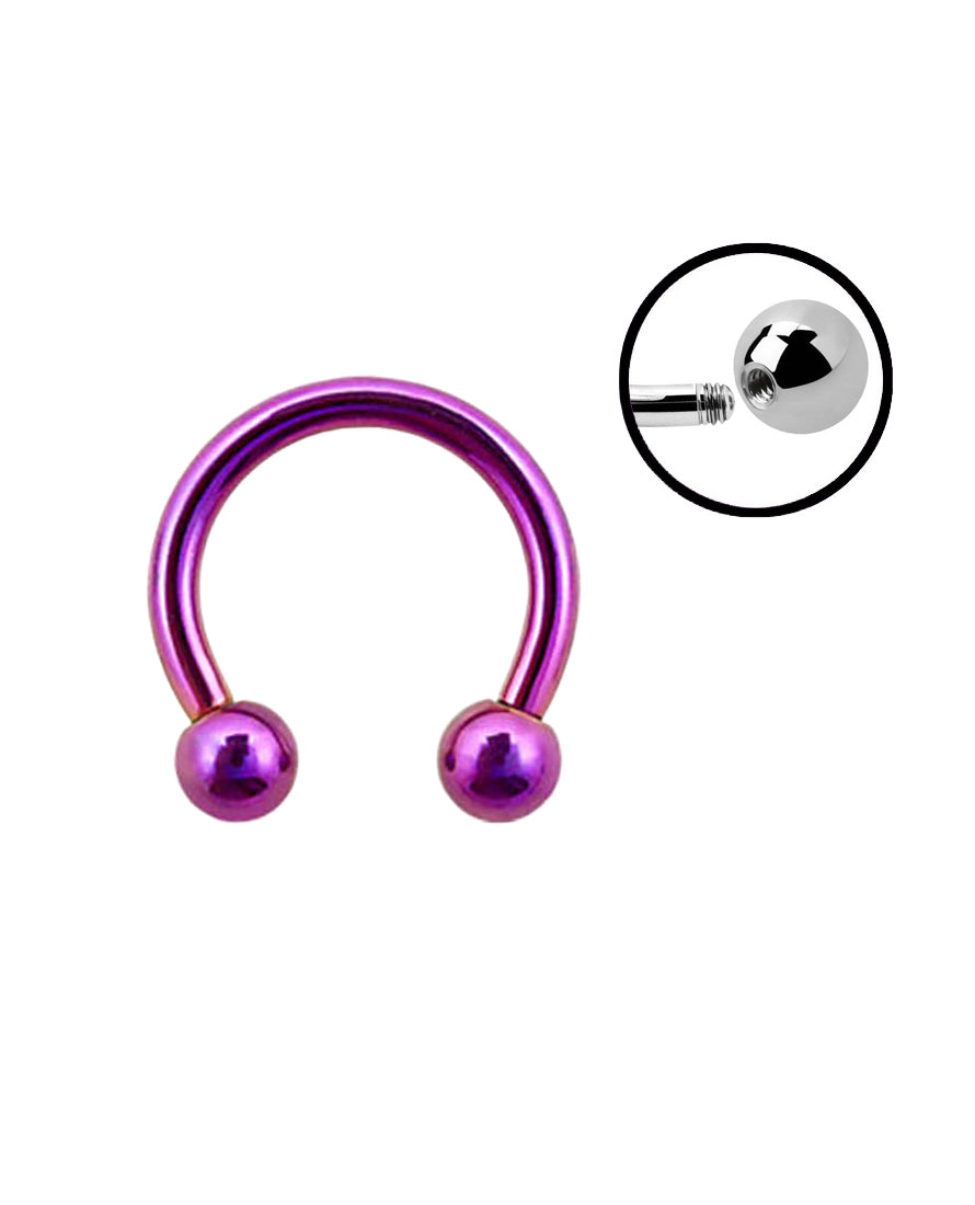 Pinky/Purple - 16g - Horseshoe Ring