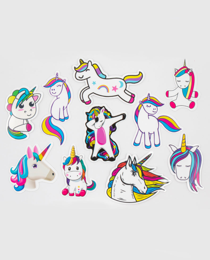 Rainbow Unicorn - 10 Pack of Stickers – Gizmos Richmond
