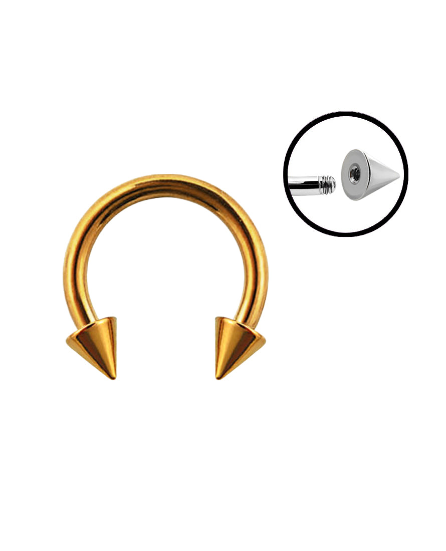Rose Gold Spike - 16g - Horseshoe Ring
