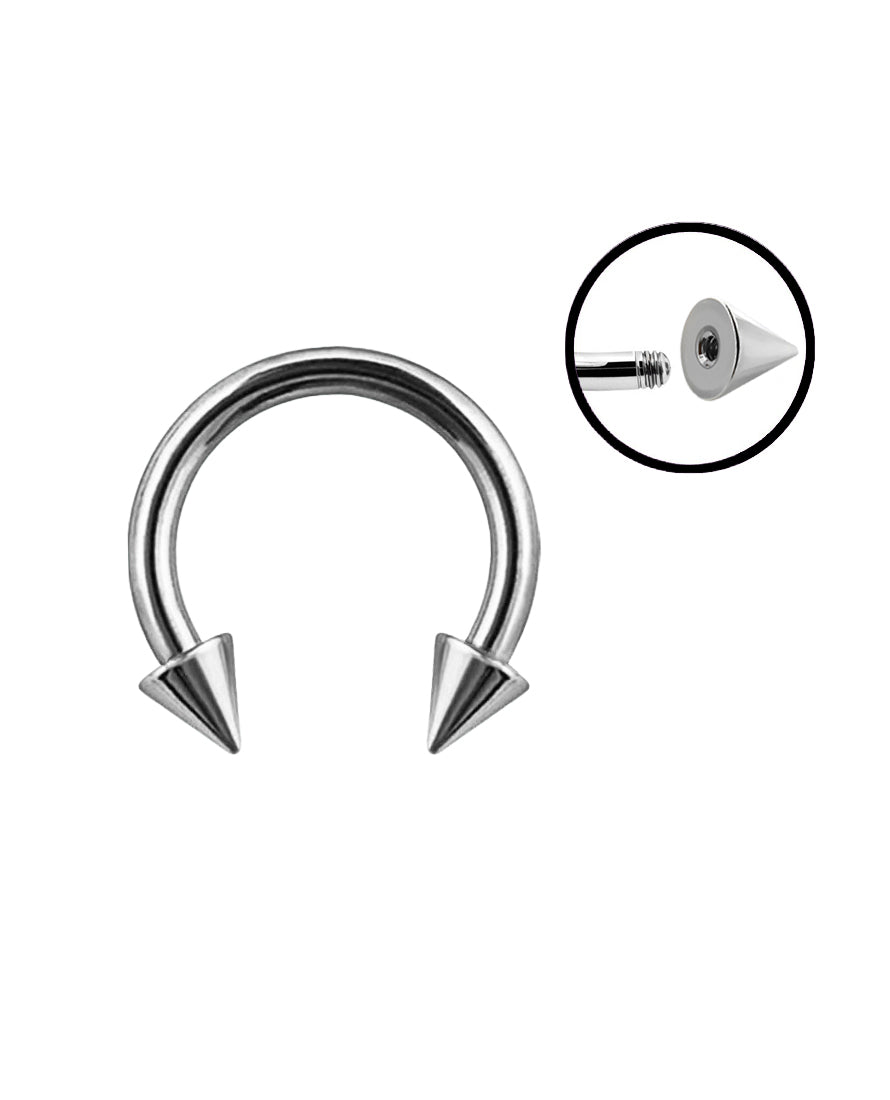 Steel Spike - 16g - Horseshoe Ring