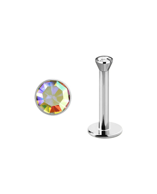 Multi Clear Flat/Gem - 16g - Flat Back