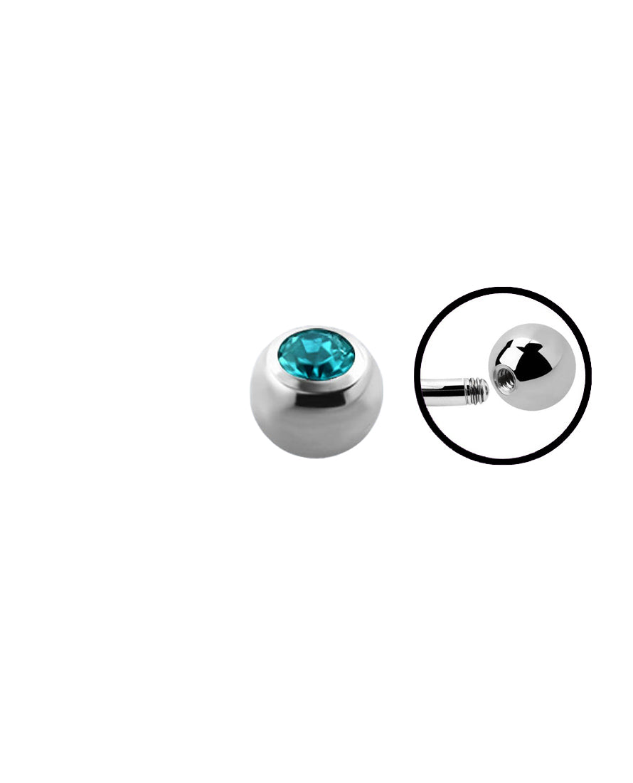 14g - Turquoise - Gem Ball End