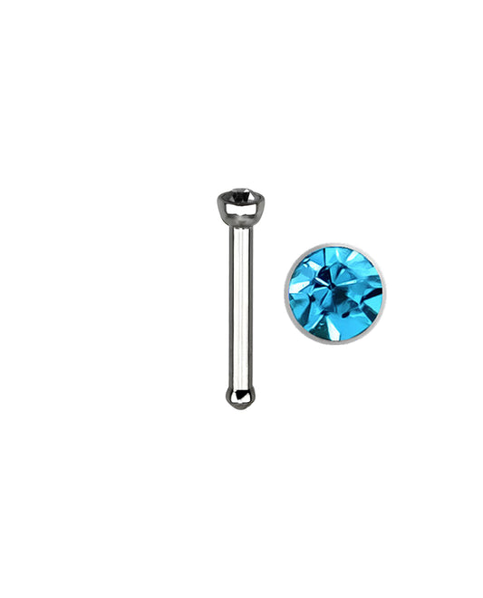 Aqua Blue Gem - 18g - Nose Bone