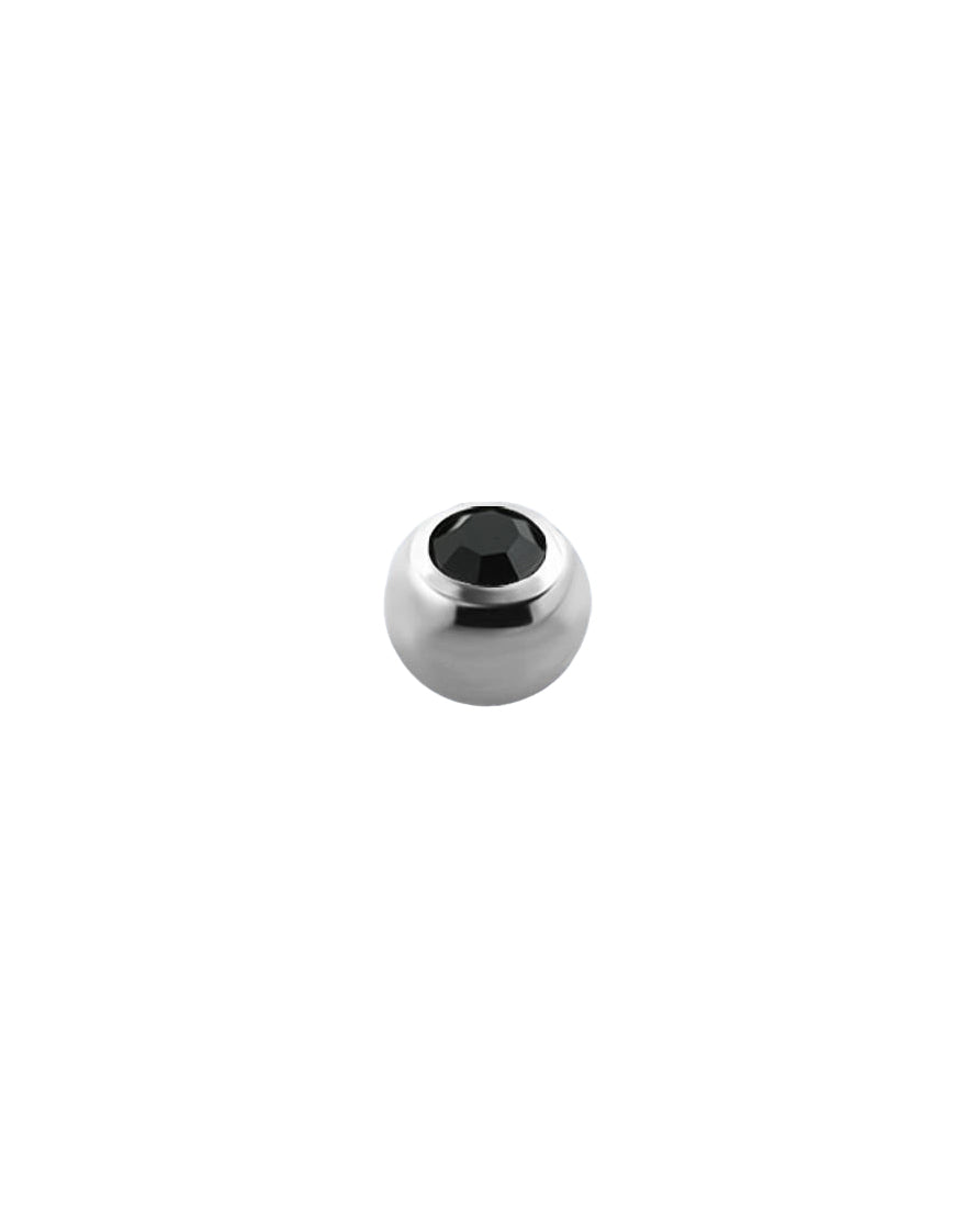 14g - Black - Gem Ball End