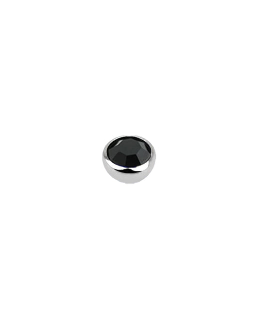 16g - Black - 3mm Gem - Half Ball End