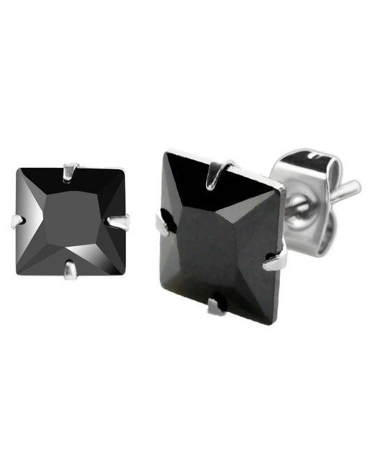 Black - Square Gem - 3mm-5mm