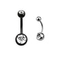 Clear Gem/Black - 14g - Navel Barbell