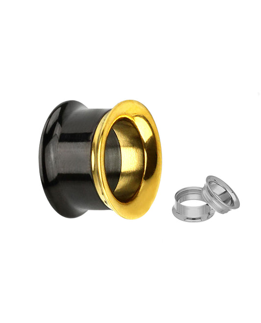 Black / Gold - Threaded - Tunnel