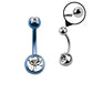 Clear Gem/Blue - 14g - Navel Barbell