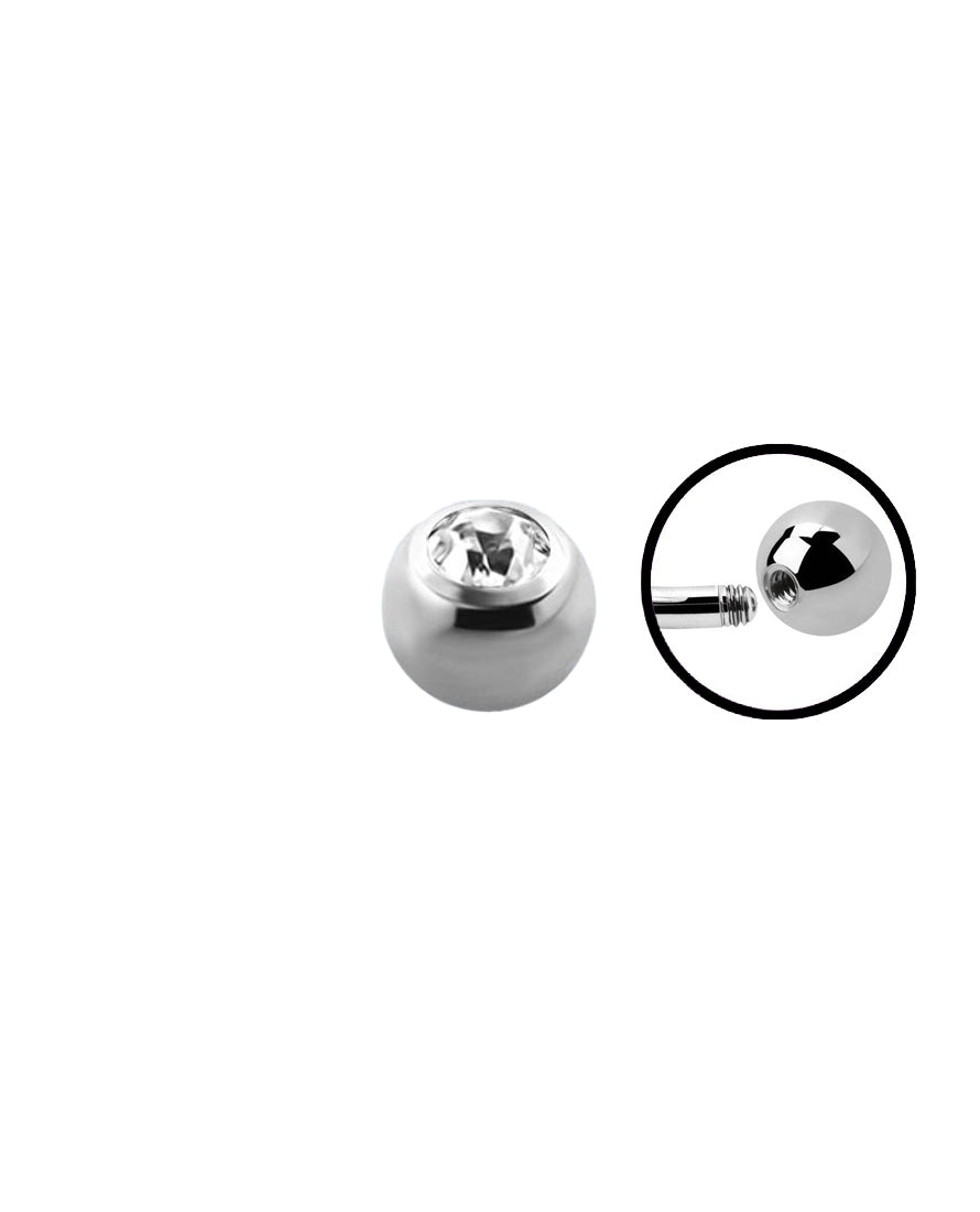 16g - Clear - Gem Ball End