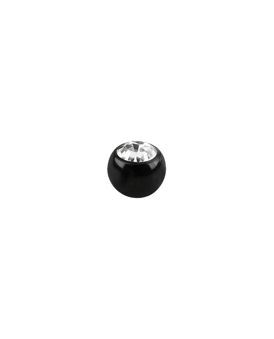 16g - Clear Gem/Black Ball End