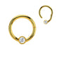 Clear Gem/Gold - 16g - Ball Hinge Ring