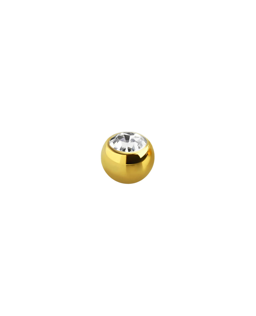 16g - Clear Gem/Gold Ball End