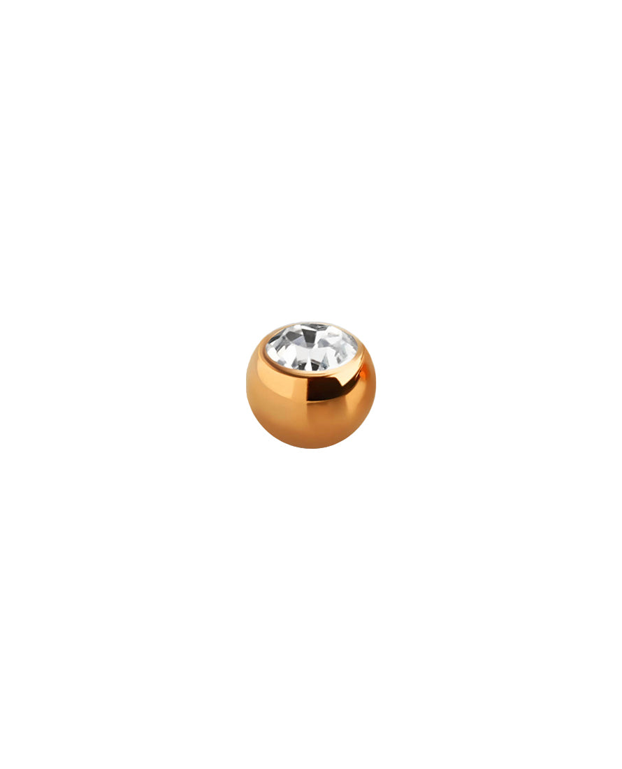 16g - Clear Gem/Rose Gold Ball End