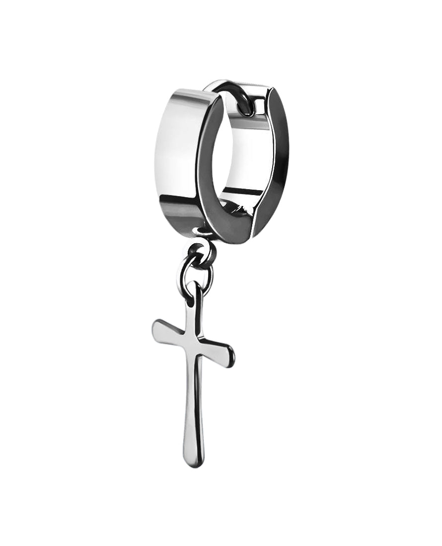 Cross - Dangly - 16g - Steel - 4mm Huggie