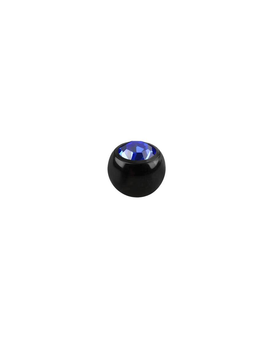 14g - Dark Blue Gem/Black Ball End