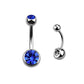 Dark Blue Gem - 14g - Navel Barbell