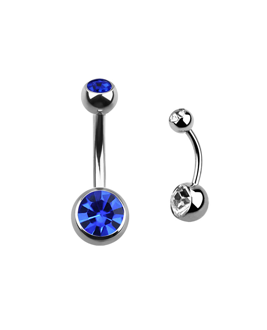 Dark Blue Gem - 14g - Navel Barbell