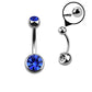 Dark Blue Gem - 14g - Navel Barbell