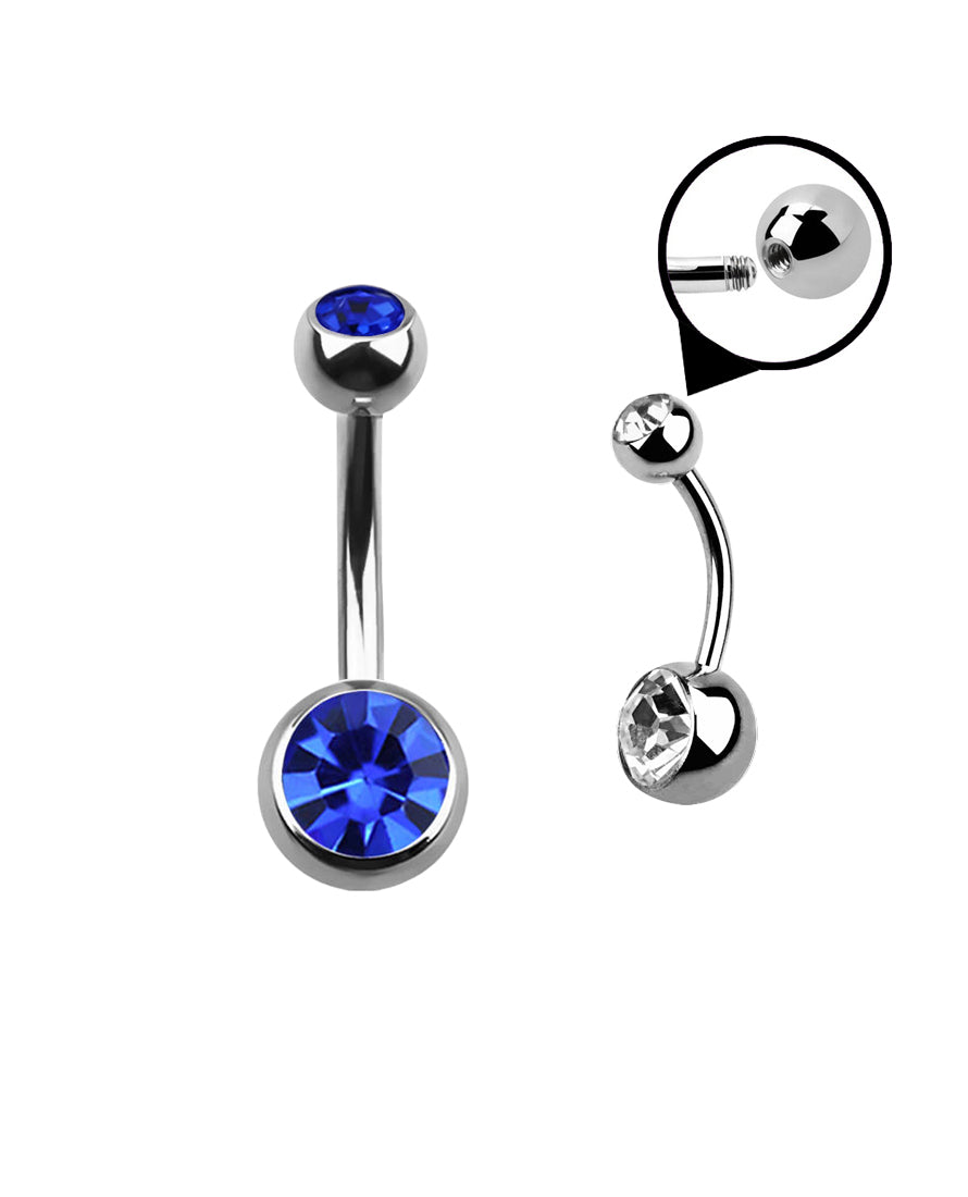 Dark Blue Gem - 14g - Navel Barbell