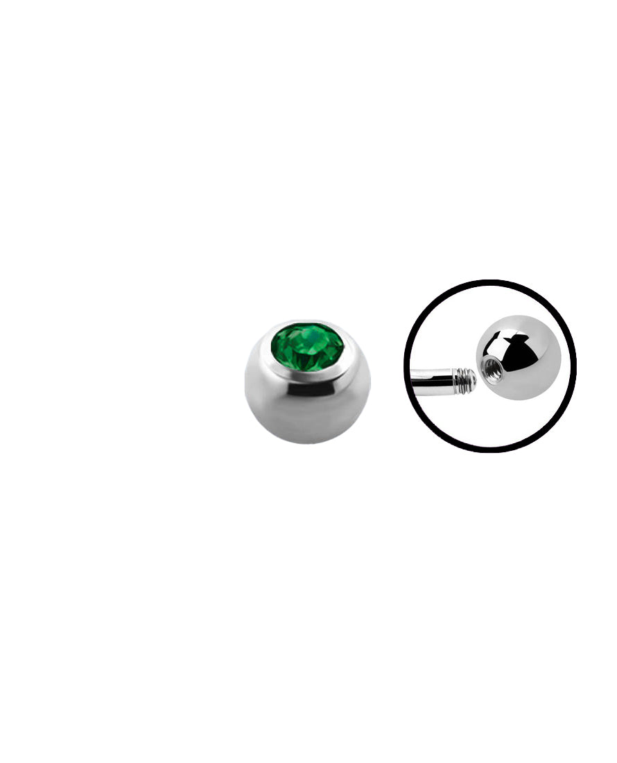 14g - Dark Green - Gem Ball End