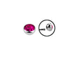 16g - Dark Pink- 3mm Gem - Half Ball End