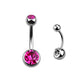 Dark Pink Gem - 14g - Navel Barbell
