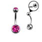 Dark Pink Gem - 14g - Navel Barbell